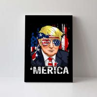 Trump Merica Murica 4th Of July American Flag Canvas