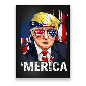 Trump Merica Murica 4th Of July American Flag Poster