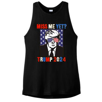 Trump Miss Me Yet Trump 2024 Patriotic Ladies PosiCharge Tri-Blend Wicking Tank