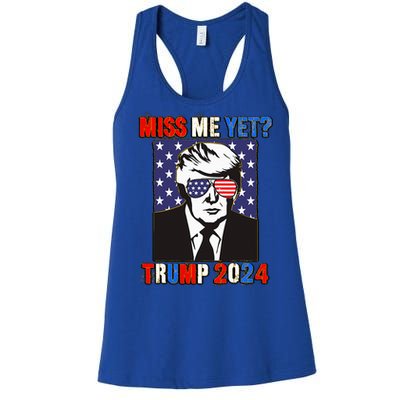 Trump Miss Me Yet Trump 2024 Patriotic Women's Racerback Tank