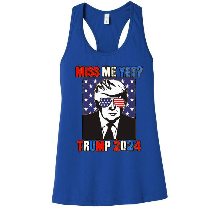 Trump Miss Me Yet Trump 2024 Patriotic Women's Racerback Tank