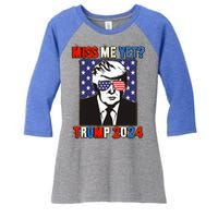 Trump Miss Me Yet Trump 2024 Patriotic Women's Tri-Blend 3/4-Sleeve Raglan Shirt