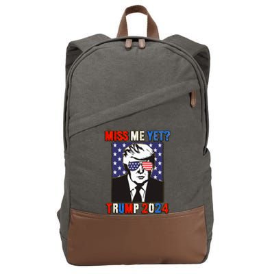 Trump Miss Me Yet Trump 2024 Patriotic Cotton Canvas Backpack