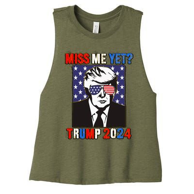 Trump Miss Me Yet Trump 2024 Patriotic Women's Racerback Cropped Tank