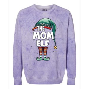 The Mom Mother Elf Partner Look Family Outfit Christmas Funny Gift Colorblast Crewneck Sweatshirt