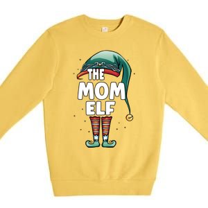 The Mom Mother Elf Partner Look Family Outfit Christmas Funny Gift Premium Crewneck Sweatshirt