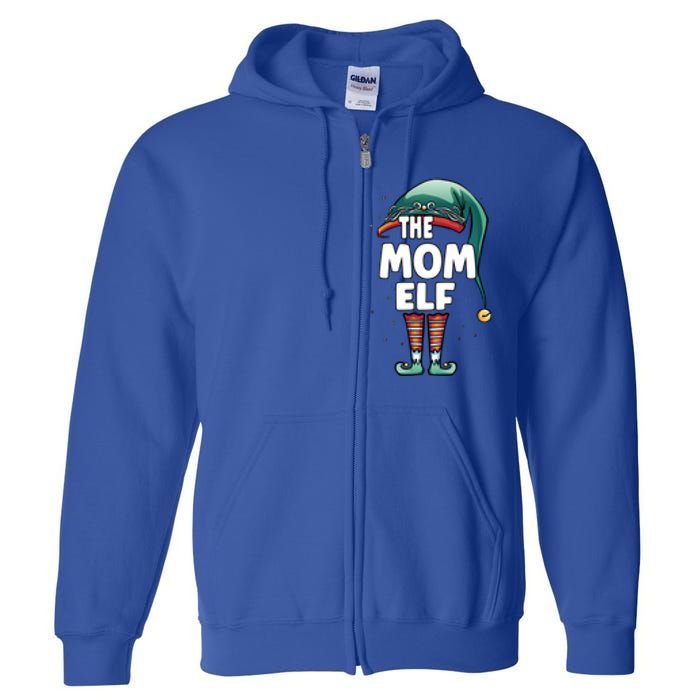 The Mom Mother Elf Partner Look Family Outfit Christmas Funny Gift Full Zip Hoodie