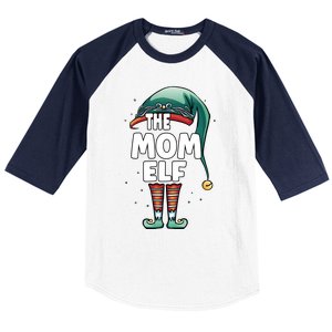 The Mom Mother Elf Partner Look Family Outfit Christmas Funny Gift Baseball Sleeve Shirt