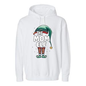 The Mom Mother Elf Partner Look Family Outfit Christmas Funny Gift Garment-Dyed Fleece Hoodie