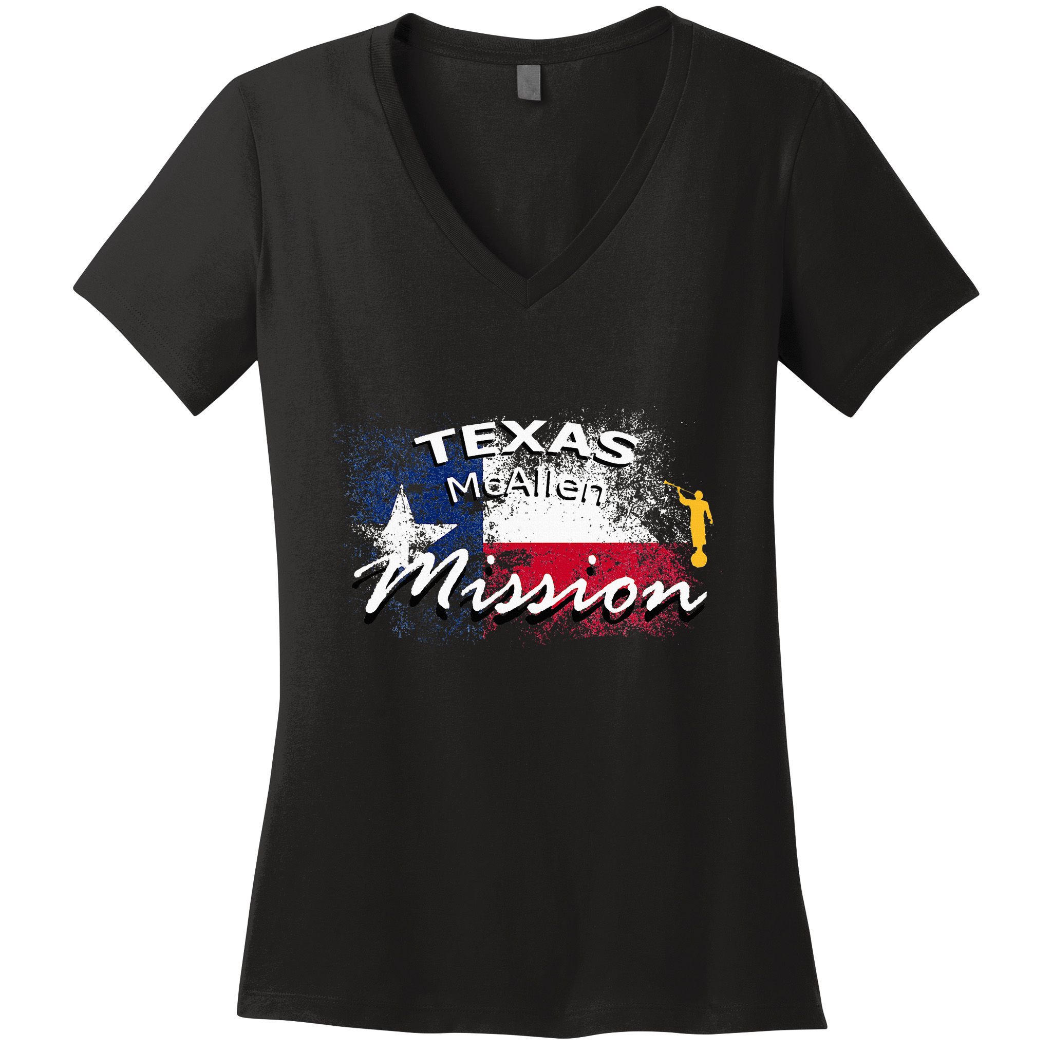Texas Mcallen Mormon Lds Mission Missionary Women's V-Neck T-Shirt