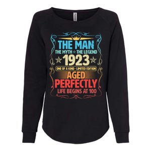 The Man Myth Legend 1923 Aged Perfectly 100th Birthday Womens California Wash Sweatshirt