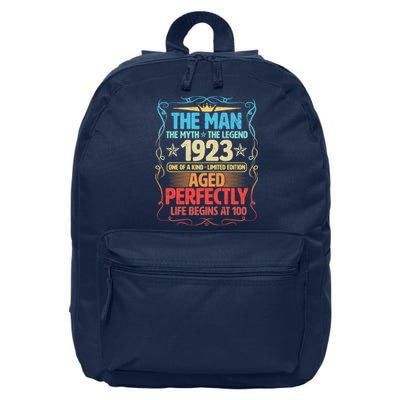 The Man Myth Legend 1923 Aged Perfectly 100th Birthday 16 in Basic Backpack