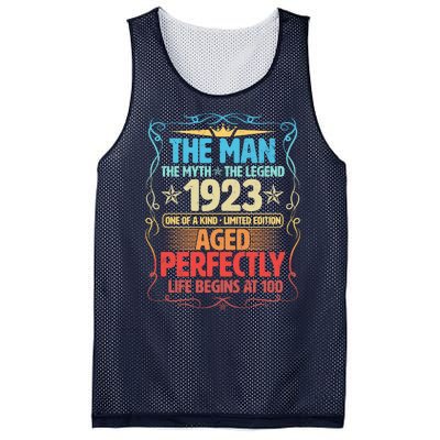 The Man Myth Legend 1923 Aged Perfectly 100th Birthday Mesh Reversible Basketball Jersey Tank