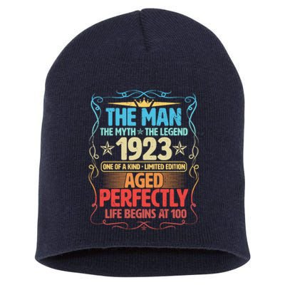 The Man Myth Legend 1923 Aged Perfectly 100th Birthday Short Acrylic Beanie