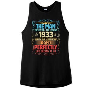 The Man Myth Legend 1933 Aged Perfectly 90th Birthday Ladies PosiCharge Tri-Blend Wicking Tank