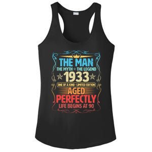 The Man Myth Legend 1933 Aged Perfectly 90th Birthday Ladies PosiCharge Competitor Racerback Tank