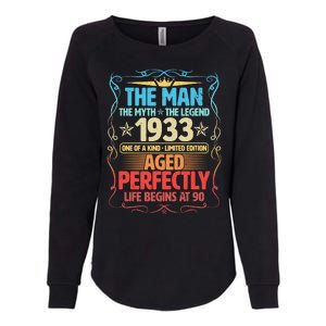 The Man Myth Legend 1933 Aged Perfectly 90th Birthday Womens California Wash Sweatshirt