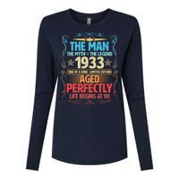 The Man Myth Legend 1933 Aged Perfectly 90th Birthday Womens Cotton Relaxed Long Sleeve T-Shirt