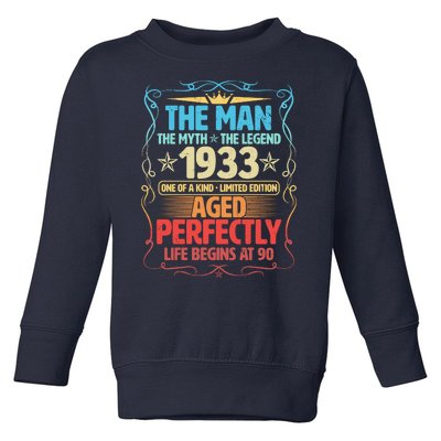 The Man Myth Legend 1933 Aged Perfectly 90th Birthday Toddler Sweatshirt