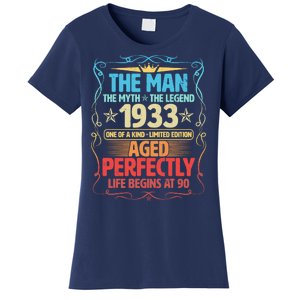 The Man Myth Legend 1933 Aged Perfectly 90th Birthday Women's T-Shirt