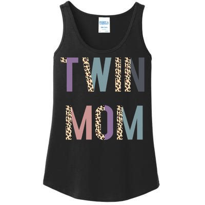 Twin Mom Mother's Day Twin Mom Leopard Ladies Essential Tank