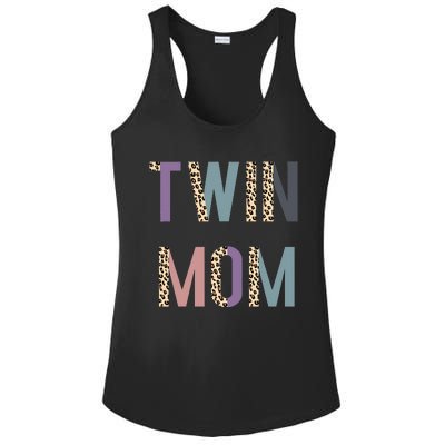 Twin Mom Mother's Day Twin Mom Leopard Ladies PosiCharge Competitor Racerback Tank