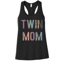 Twin Mom Mother's Day Twin Mom Leopard Women's Racerback Tank