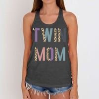 Twin Mom Mother's Day Twin Mom Leopard Women's Knotted Racerback Tank