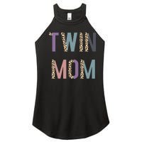 Twin Mom Mother's Day Twin Mom Leopard Women's Perfect Tri Rocker Tank