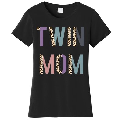 Twin Mom Mother's Day Twin Mom Leopard Women's T-Shirt