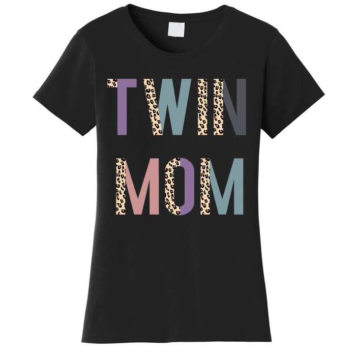 Twin Mom Mother's Day Twin Mom Leopard Women's T-Shirt