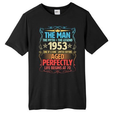 The Man Myth Legend 1953 Aged Perfectly 70th Birthday Tall Fusion ChromaSoft Performance T-Shirt