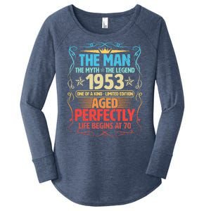 The Man Myth Legend 1953 Aged Perfectly 70th Birthday Women's Perfect Tri Tunic Long Sleeve Shirt