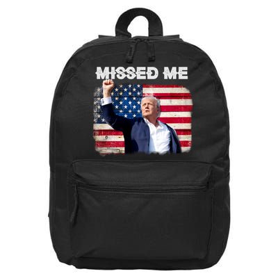 Trump Missed Me Pennsylvania Rally Patriot Usa 2024 Shot 16 in Basic Backpack