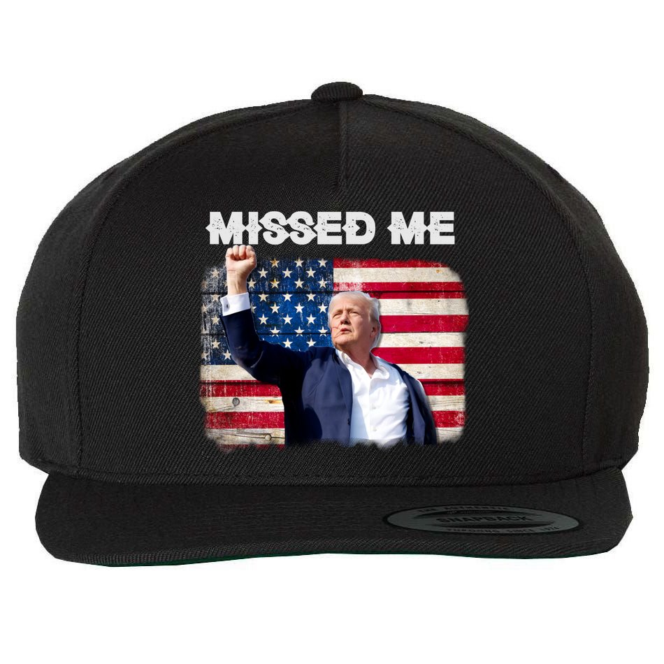Trump Missed Me Pennsylvania Rally Patriot Usa 2024 Shot Wool Snapback Cap