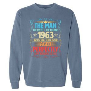 The Man Myth Legend 1963 Aged Perfectly 60th Birthday Garment-Dyed Sweatshirt