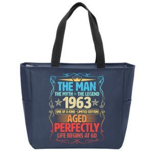 The Man Myth Legend 1963 Aged Perfectly 60th Birthday Zip Tote Bag