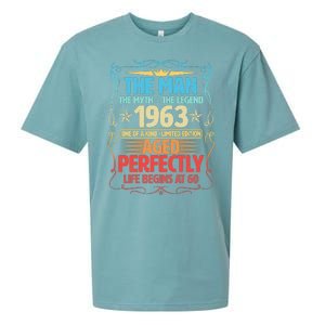 The Man Myth Legend 1963 Aged Perfectly 60th Birthday Sueded Cloud Jersey T-Shirt