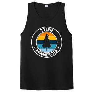 Tyler Minnesota Mn Usa City Pride Retro Sunset Gift PosiCharge Competitor Tank