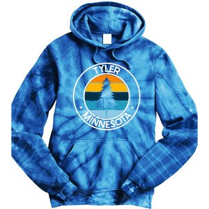 Tyler Minnesota Mn Usa City Pride Retro Sunset Gift Tie Dye Hoodie