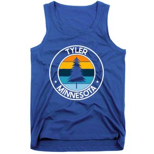 Tyler Minnesota Mn Usa City Pride Retro Sunset Gift Tank Top