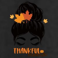 Thankful Mama Messy Bun Autumn 7 Panel Mesh Trucker Snapback Hat