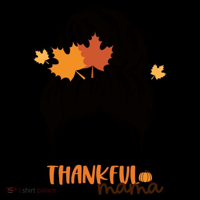 Thankful Mama Messy Bun Autumn Drawstring Bag