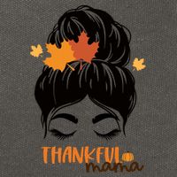 Thankful Mama Messy Bun Autumn Cotton Canvas Backpack