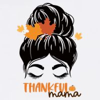 Thankful Mama Messy Bun Autumn Garment-Dyed Heavyweight T-Shirt