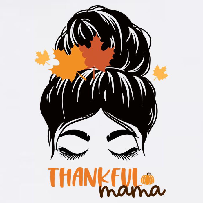 Thankful Mama Messy Bun Autumn Garment-Dyed Heavyweight T-Shirt