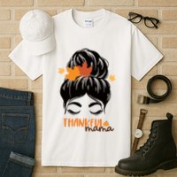Thankful Mama Messy Bun Autumn Tall T-Shirt
