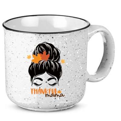 Thankful Mama Messy Bun Autumn 15oz Campfire Ceramic Mug