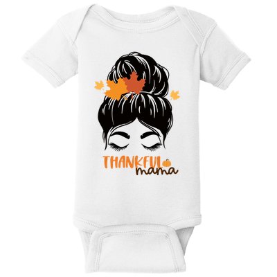 Thankful Mama Messy Bun Autumn Baby Bodysuit