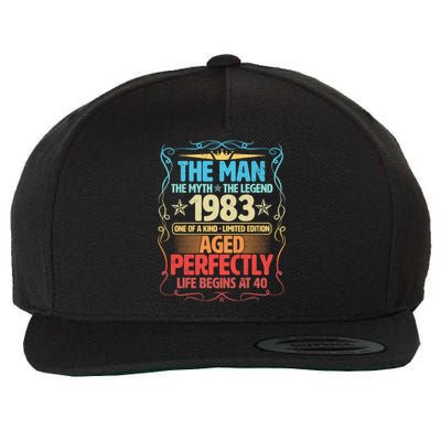 The Man Myth Legend 1983 Aged Perfectly 40th Birthday Wool Snapback Cap